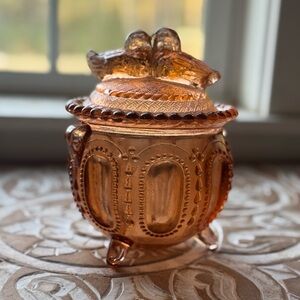 Vintage Amber Glass Candy Dish